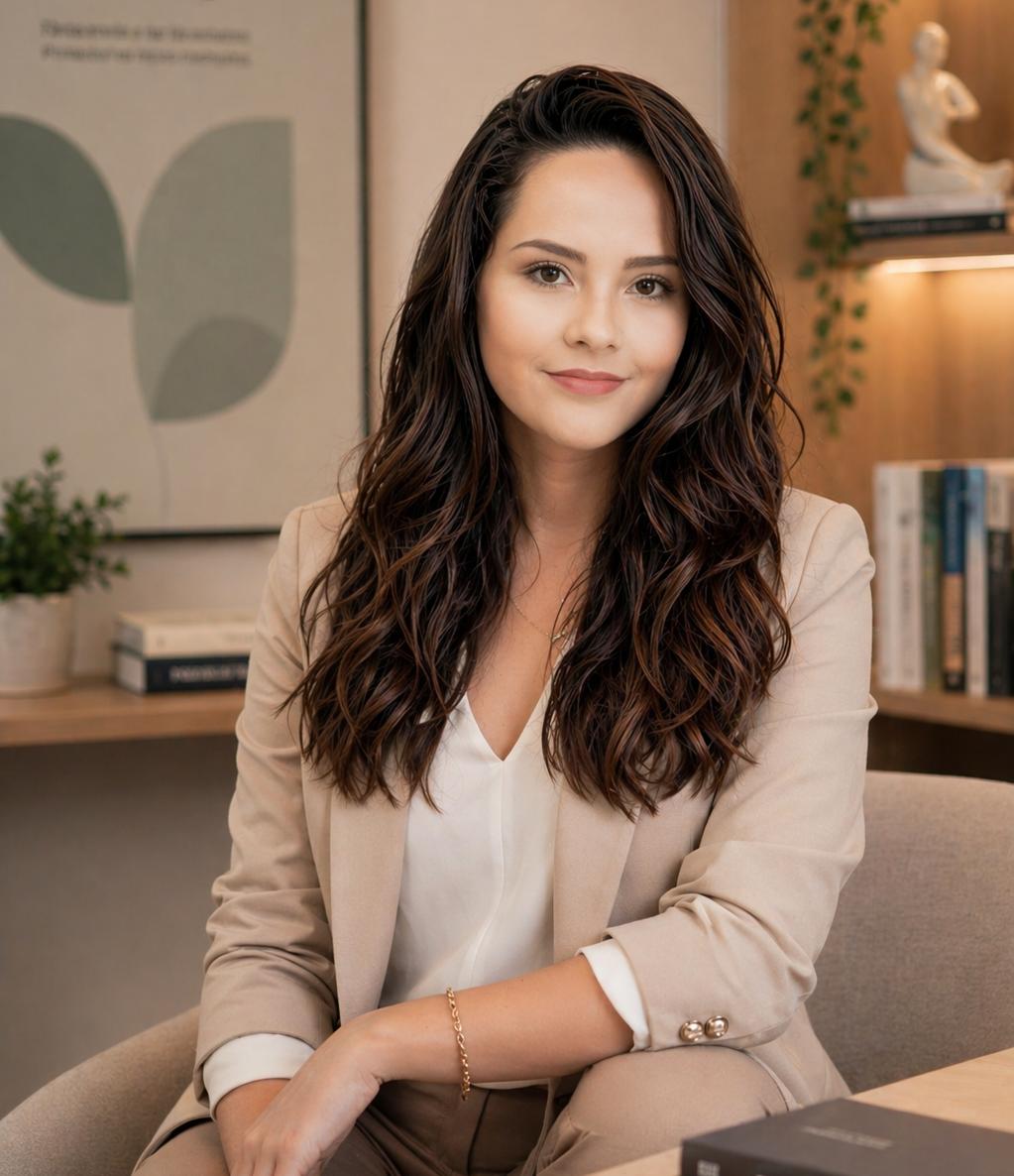 Heloisa Pereira sorrindo no consultório